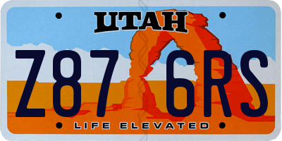 UT license plate Z876RS