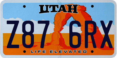 UT license plate Z876RX