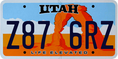 UT license plate Z876RZ