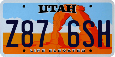 UT license plate Z876SH