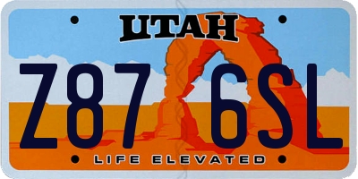 UT license plate Z876SL