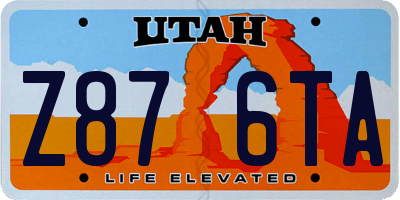 UT license plate Z876TA