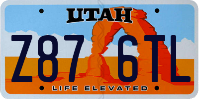 UT license plate Z876TL