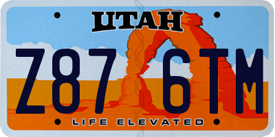 UT license plate Z876TM