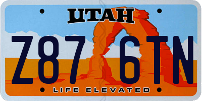 UT license plate Z876TN