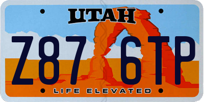 UT license plate Z876TP