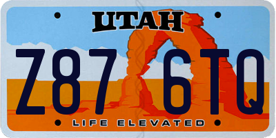 UT license plate Z876TQ