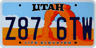 UT license plate Z876TW