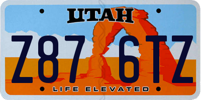 UT license plate Z876TZ