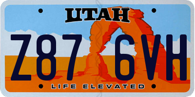 UT license plate Z876VH