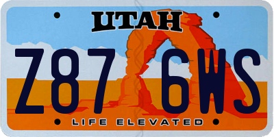 UT license plate Z876WS