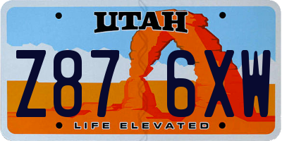 UT license plate Z876XW