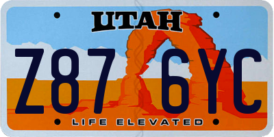UT license plate Z876YC