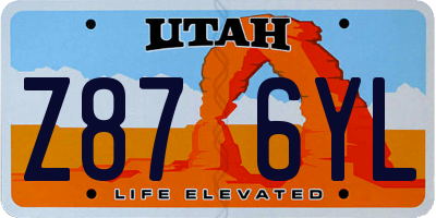 UT license plate Z876YL