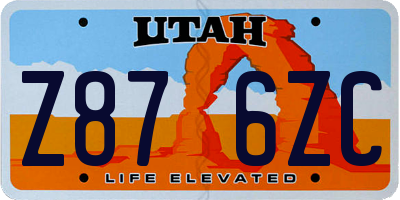 UT license plate Z876ZC