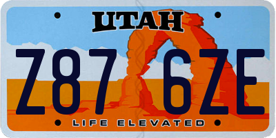 UT license plate Z876ZE