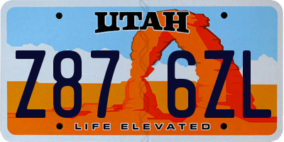 UT license plate Z876ZL