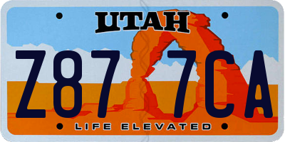 UT license plate Z877CA