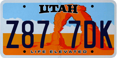 UT license plate Z877DK