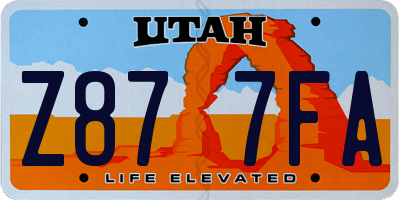 UT license plate Z877FA
