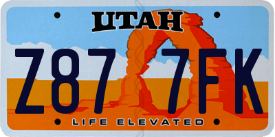 UT license plate Z877FK