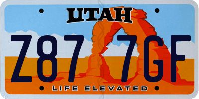 UT license plate Z877GF