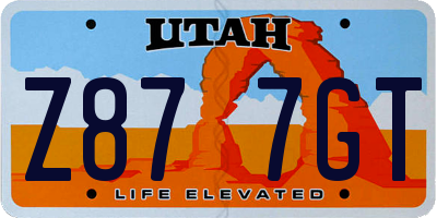 UT license plate Z877GT