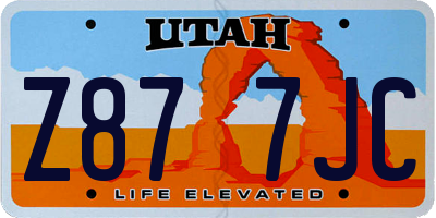 UT license plate Z877JC