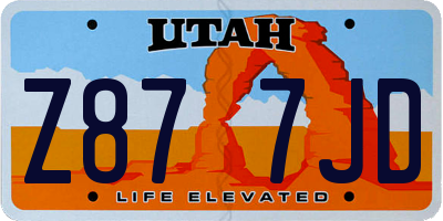 UT license plate Z877JD