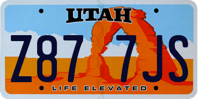 UT license plate Z877JS
