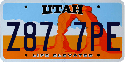UT license plate Z877PE