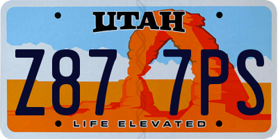 UT license plate Z877PS