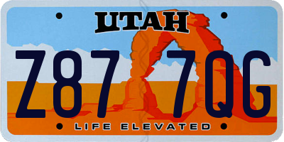 UT license plate Z877QG
