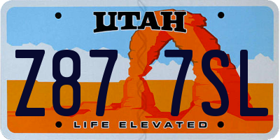 UT license plate Z877SL