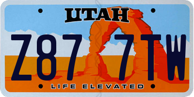 UT license plate Z877TW