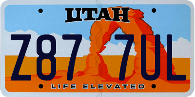 UT license plate Z877UL