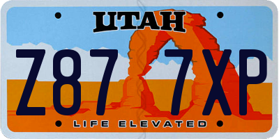 UT license plate Z877XP