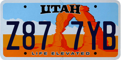 UT license plate Z877YB