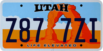 UT license plate Z877ZI