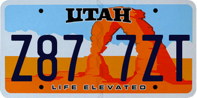 UT license plate Z877ZT