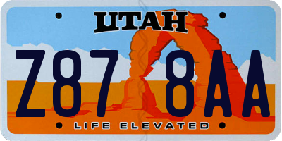 UT license plate Z878AA