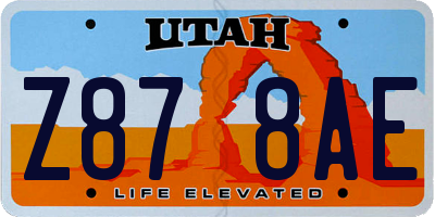 UT license plate Z878AE