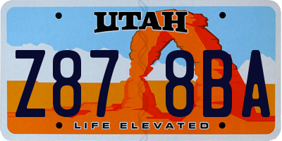 UT license plate Z878BA
