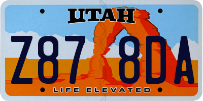 UT license plate Z878DA