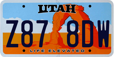 UT license plate Z878DW
