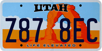 UT license plate Z878EC