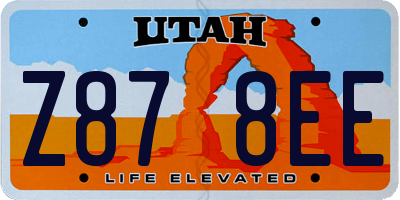 UT license plate Z878EE