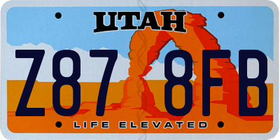 UT license plate Z878FB