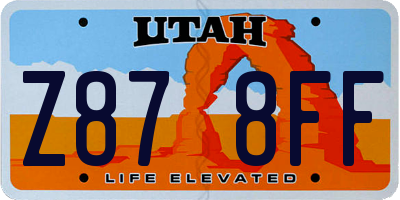 UT license plate Z878FF