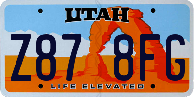 UT license plate Z878FG